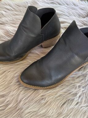 Women's Black Slip-On Low Heel Ankle Booties